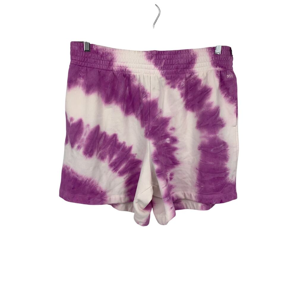 NWT DSG X Twitch + Allison Long Fleece Shorts Womens 2XL Purple Swirl Tie-Dye